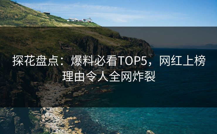 探花盘点：爆料必看TOP5，网红上榜理由令人全网炸裂