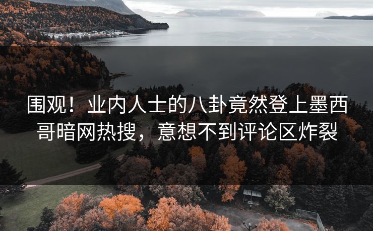 围观!业内人士的八卦竟然登上墨西哥暗网热搜,意想不到评论区炸裂 围观!业内人士的八卦竟然登上墨西哥暗网热搜,意想不到评论区炸裂